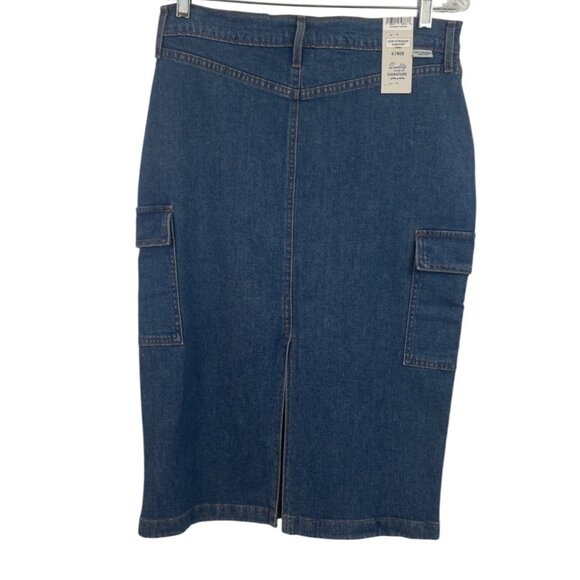 Levi Strauss Signature Denim Maxi Skirt Women’s 6 W28 Mid Rise Comfort Stretch - Picture 2 of 12